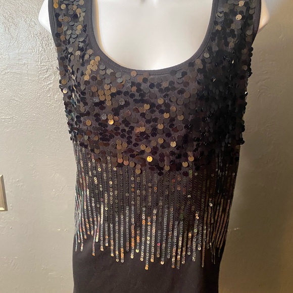 GEORGE black and silver sequin sleeveless top - Picture 13 of 16